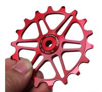 Yuanpgky Roue de dérailleur arrière avec roulements en céramique 16T/18T pour vélos de 7 à 12 vitesses, poulie étroite et large compatible avec les composants de vélo de montagne et de route (rouge