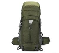 Yuanpgky Sac à dos de randonnée imperméable 60 l pour homme et femme, sac à dos de voyage léger avec housse de pluie intégrée, tissu résistant à l'eau, épaules rembourrées réglables (vert)