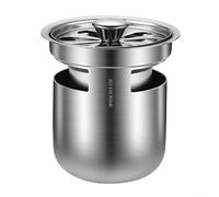 Yuanpgky Siphon de sol de douche en acier inoxydable 304 avec système anti-refoulement et design anti-odeur pour salle de bain, finition argentée, 65 x 75 mm