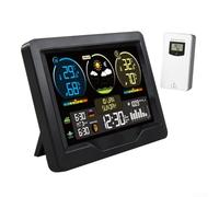 Yuanpgky Station météo sans fil avec capteur extérieur pour précision et humidité, format 12/24 heures, double alarme, contrôle automatique de la luminosité