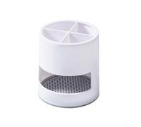 Yuanpgky Support de brosse à dents ventilé et anti-moisissure, petit pot de brosse à dents robuste pour un rangement facile de la salle de bain, organiseur de rangement en plastique blanc