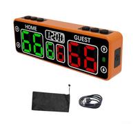 Yuanpgky Tableau de score électronique avec affichage LED pour basket-ball, football, rugby, batterie rechargeable 24 heures, dos magnétique, 6 caoutchoucs + 4 boutons tactiles, portable (orange)