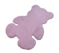 Yuanpgky Tapis d'ours en peluche, 0,5 x 0,6 m, imitation peau de lapin avec envers antidérapant pour chambre à coucher, salon, chambre d'enfant, bureau (rose)