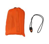 Yuanpgky Tente pour camping et randonnée en plein air - Abri de survie imperméable et léger avec sac de transport, sifflet et corde de 8 m - Matériau PE orange résistant aux déchirures