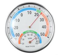 Yuanpgky Thermomètre hygromètre analogique pour climat intérieur avec cadran zone de confort, boîtier en métal blanc, bleu ou noir (blanc)
