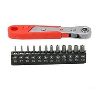 Yuanpgky Tournevis magnétique à cliquet à angle droit avec pour T6-T40 pour jeu d'embouts Torx, système de cliquet réversible en acier allié pour espaces restreints, travail du bois et automobile