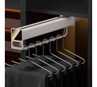 Yuanpgky Tringle à vêtements télescopique robuste d'une capacité de 15 kg avec glissières à roulement à billes - Organiseur de garde-robe en alliage d'aluminium pour petits espaces (noir, 30 cm)