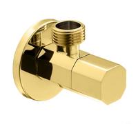 Yuanpgky Vanne d'angle quart de tour 1/2" entrée x 3/8" sortie d'arrêt d'angle vanne d'arrêt d'angle avec bride en laiton raccord de plomberie