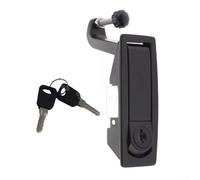 Yuanpgky Verrou à rebond plat pour porte d'armoire électrique avec clé, serrure de coffre de véhicule récréatif en alliage de zinc, 93 x 33,8 mm, compatible avec rangement et industriel (noir #1)