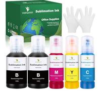 YUANQIMM Encre à Sublimation Multipack Compatible pour Epson ecotank E102 E104 ET-2810 ET-2820 ET-2830 ET-4810 ET-2815 ET-2850 ET-2856 ET-2870 Imprimante ecotank pour Transfert à Chaud T-Shirts 580ML