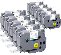 YUANQIMM Lot de 10 rubans d'étiquettes de rechange de 24 mm pour étiqueteuse Brother TZe251 TZ-251 24 mm 0,94 Blanc laminé TZe-251 Brother PTouch PT-D600 PT-D610BT PT-P710BT PT-P700 PTP750W PT-P900WC