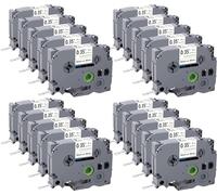 YUANQIMM Lot de 20 rubans de rechange TZe-221 TZe221 pour imprimante Brother TZ 9 mm 0,35 pour imprimante PTouch PTD220 PTD610BT PT-D410 PT-P710BT PTH110, 0,9 cm x 8 m