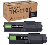 YUANQIMM TK1160 TK-1160 Toner Noir Compatible pour Kyocera TK-1160 pour Kyocera Ecosys P2040dn P2050DN P2040DW- 7.200 Pages (2 Noir, 2-Pack)