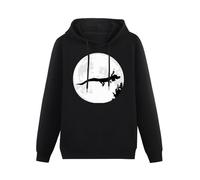 YUANROU Falkor Flying to The Moon The Neverending Story X Et Scene Long Sleeve Heavy Loose Board Pullover Hooded Hoodie Fluffy Men Black M