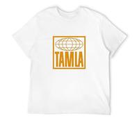 YUANROU Tamla Mic Soul Funk Record Company Mens Short Sleeve White M
