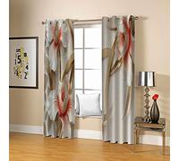 YUANSH Rideau Salon Moderne Lot De 2 Art Floral en Relief 140X160Cm Rideau Occultant Isolant Thermique Anti Chaleur Lot De 2 Rideaux Chambre Enfant Adulte Rideaux À Oeillets Décoration De Fenêtre
