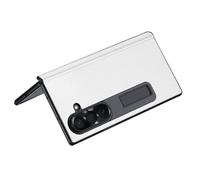 YUANSHXM-Étui en cuir véritable pour Samsung Galaxy Z Fold 7, charnière d'objectif tout compris, coque de protection robuste avec béquille pliable (Z Fold 7, vert) (Z Fold 7, blanc)