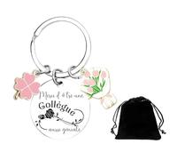 YUANSI Cadeau Collegue de travail femme Homme Cadeau Collègue Porte-clés d'amitié de Retraite porte clef collegue de travail cadeau collegue depart une collegue amie (1)