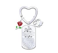 YUANSI Cadeau de A Ma Fille Porte-clés A ma fille N'oublie jamais que je t'aime Porte Clef Femme Idee Cadeau Ado Fille Pendentif Porte-Clés D'anniversaire (3)