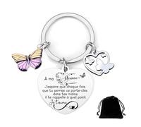 YUANSI Cadeau Nounou Original Porte clef Fin De Contrat Personnalisé Porte Clef Cadeau Nounoou D'école Fin D'année Maternelle Atsem Aesh Institutrice Avs Noel (À ma nounou...)