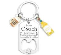 YUANSI Cadeau Super Coach Porteclef Décapsuleur Personnalisé Cadeau Entraineur Unique Coach Sportif pour Anniversaire, Noël ou de Remerciement pour un Entraineur (1)
