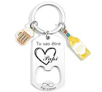 YUANSI Cadeau Tu vas etre Papi Porte-clef- Futurs grands-parents - Bébé est en route - Etiquette vin annonce naissance - futur papi - future mamie - annonce grossesse grand-père