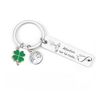 YUANSI Couple Porte Clef Homme Femme Voiture Moto Cadeau Saint Valentin Homme, Papa, Maman Copain Copine Mari Fils Ami Cadeau Ado Garçon Fille Original Utile Attention Sur La Route