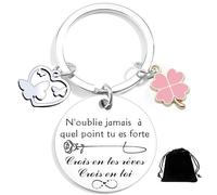 YUANSI Porte-Clé De Courage Et Persévérance Cadeau De Motivation Et D'encouragement Pour Femme Et Amie cadeau petite amie,camarade de classe.sœur,collègue. (N'oublie...)
