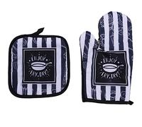 YUANstore 1 paire de gants antidérapants en coton noir et gris pour cuisine nordique et four à micro-ondes