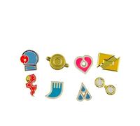 YUANstore Applicable à la boîte de collection de badges Pocket Monster Generation 1-6, jeu de collection de 8 pièces, cadeau pour garçon et fille, 3.0cm - 4.0cm