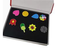 YUANstore Boîte de collection de badges de gym pour les générations 1 à 6 de Pocket Monster, ensemble de collection de jeu de 8 pièces, cadeau pour garçons et filles, 3.0cm-4.0cm, Pas de pierre