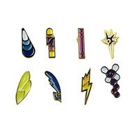 YUANstore Compatible avec la boîte de collection de badges de la génération 1-6, set de 8 pièces, cadeau pour garçons et filles, circa 3 - 4 cm, Zinc