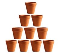 YUANstore Lot de 10/12/20 pots de fleurs en terre cuite avec trou pour cactus et plantes succulentes 3 x 3 cm