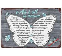 YuanTao Panneau en étain humoristique avec inscription « As I Sit in Heaven and Watch You Every Day » - Décoration murale - Décoration murale - Rétro vintage - 20,3 x 30,5 cm