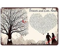 YuanTao Panneau en étain humoristique Forever and Ever Amen I'm Gonna Love You Forever pour bar, pub, dîner, café, décoration murale, affiche d'art rétro vintage 20,3 x 30,5 cm