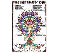 YuanTao Plaque humoristique en étain « The Eight Limbs of Yoga Dhyana Samadhi » pour bar, pub, dîner, café, décoration murale, décoration d'intérieur, affiche rétro vintage 20,3 x 30,5 cm