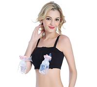 Yuanu Femme Tire Lait Mains Libres Maternité Breastpump Gorge d'allaitement Coton Confort Brassière Noir M