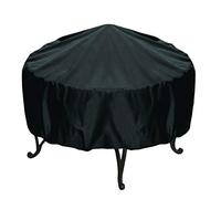 Yuanu Housse de Protection pour Brasero Rond Étanche Anti-UV Housse de Barbecue Respirant Tissu Oxford Extérieur Jardin Patio Couverture de Foyer pour Poêle Noir 148CM*60CM