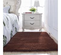 YUANWAN Tapis de Décoration Tapis de Chambre 110 x 160 cm Moelleux Antidérapant Intérieur Épais Tapis Salon Shaggy Poil Long Tapis Chambre Shaggy pour Chambre, Salon, Couloir, Brun