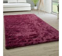 YUANWAN Tapis de Décoration Tapis de Chambre 200 x 90 cm Dessous Antidérapant Intérieur Épais Tapis Moderne à Poils Longs Tapis Chambre Moderne pour Salon Couloir, Vin Rouge