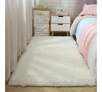 YUANWAN Tapis de Décoration Tapis de Chambre 220 x 260 cm Moelleux Antidérapant Intérieur Épais Tapis Extra Doux et Confortable Tapis de Plancher pour Chambre, Salon, Couloir, Blanc