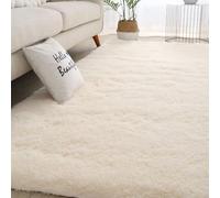YUANWAN Tapis de Salon Tapis Décoratif 120 x 300 cm Moelleux Antidérapant Intérieur Épais à Poils Longs Extra Doux pour Chambre pour Salon Couloir, Couleur Crème