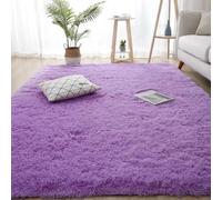YUANWAN Tapis de Salon Tapis Décoratif 140 x 150 cm Moelleux Antidérapant Intérieur Épais à Poils Longs Extra Doux pour Chambre pour Salon Couloir, Pourpre