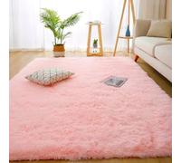 YUANWAN Tapis de Salon Tapis Décoratif 200 x 160 cm Moelleux Antidérapant Intérieur Épais à Poils Longs Extra Doux pour Chambre pour Salon Couloir, Rose