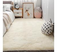 YUANWAN Tapis de Salon Tapis Décoratif 300 x 350 cm Longs Moelleux Antidérapant Intérieur Épais Tapis Rectangulaire Luxe Confortable Tapis de Salon pour Salon de Sol Grand Couloir, Blanc