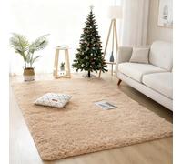 YUANWAN Tapis Doux et Moelleux 160 x 200 cm Dessous Antidérapant Intérieur Épais, Moelleux, Résistant Tapis Antidérapant Intérieur Modernes Soft pour Salon Couloir, Chambre, Beige