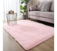 YUANWAN Tapis Doux et Moelleux 190 x 220 cm Dessous Antidérapant Intérieur Épais Tapis Antidérapant Intérieur Moelleux Épais Tapis Shaggy pour Salon de Sol Grand Couloir, Rose