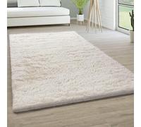 YUANWAN Tapis Doux et Moelleux 90 x 80 cm Résistant Aux Intempéries et Aux UV Tapis à Fourrure Non Glissant Tapis Shaggy Grand pour Salon Couloir, Beige