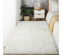 YUANWAN Tapis Salon Tapis de Sol 180 x 100 cm Résistant Aux Intempéries et Aux UV Tapis Chambre Doux Moelleux Moderne Tapis Décoratif pour Salon Couloir, Blanc