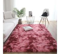 YUANWAN Tapis Shaggy Tapis Chambre 170 x 230 cm Résistant Aux Intempéries et Aux UV Tapis à Poils Longs Extra Doux et Confortable Tapis Salon pour Salon Couloir, Rouge